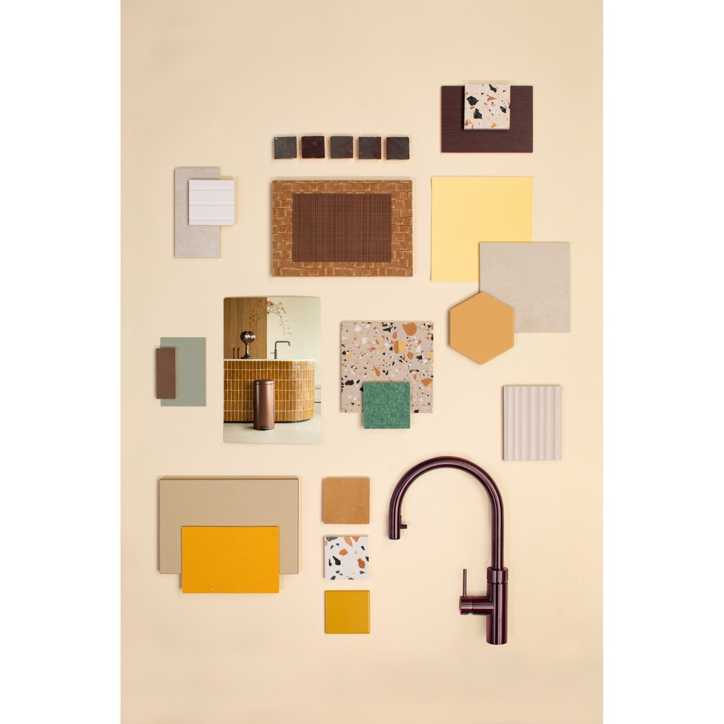 Prullenbak 30.0l NewIcon Brabantia warm bronze sfeer 2