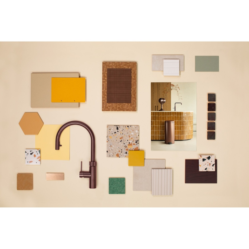 Prullenbak 30.0l NewIcon Brabantia warm bronze sfeer 3