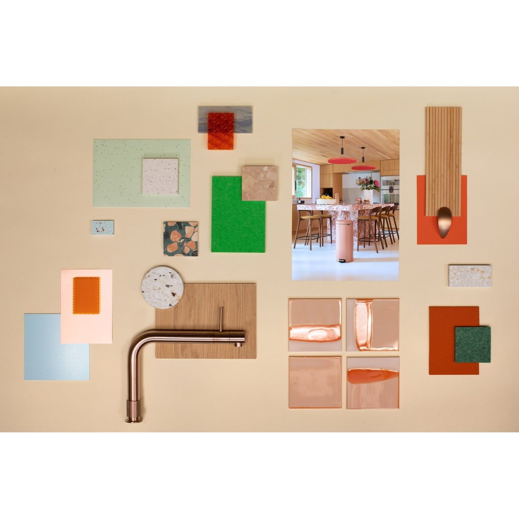 Prullenbak 30.0l NewIcon Brabantia warm copper sfeer 2