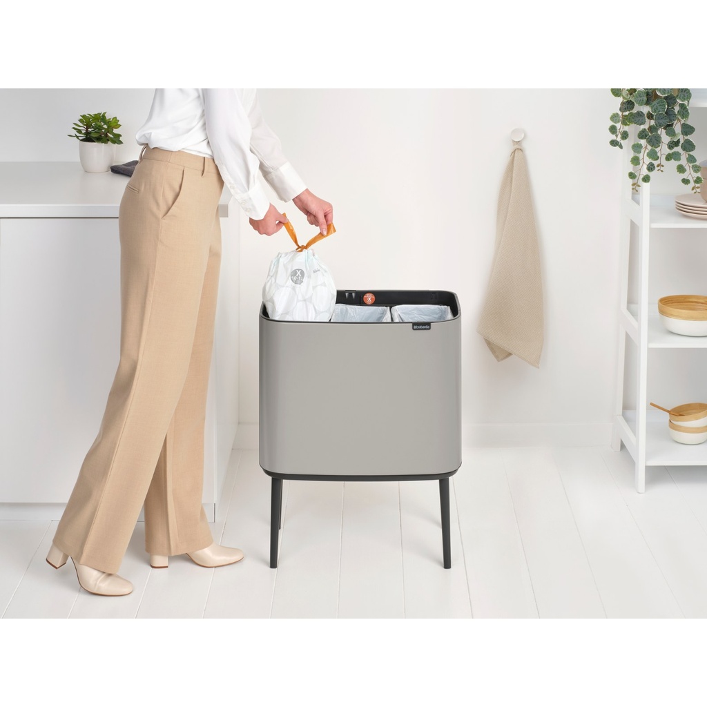 Prullenbak 3x11.0l Bo touch Brabantia soft grey sfeer 3