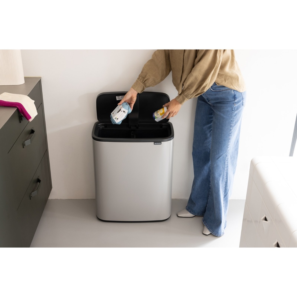 Prullenbak 2x30.0l Bo touch Brabantia soft grey sfeer 1
