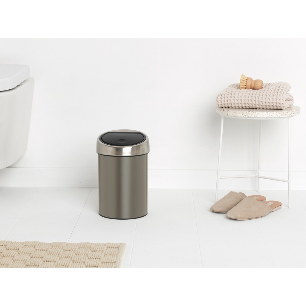 Prullenbak 3.0l wand touch bin Brabantia platinum/matt steel sfeer 1