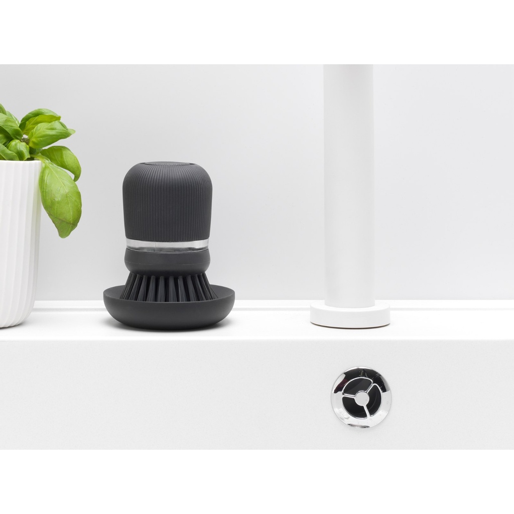 Afwasborstel m/zeepreservoir sinkside Brabantia dark grey sfeer 1
