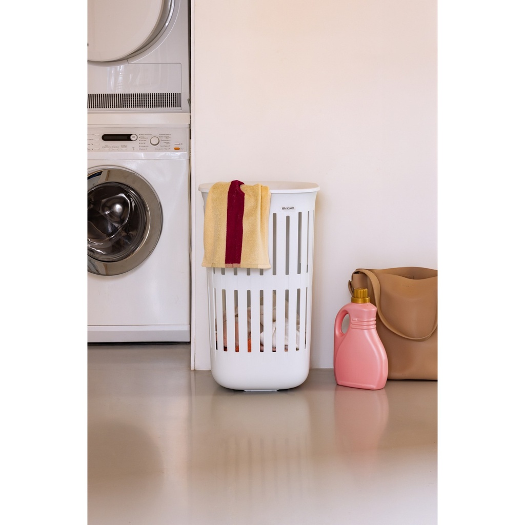 Wasmand m/deksel 55.0l collect-it Brabantia white sfeer 3