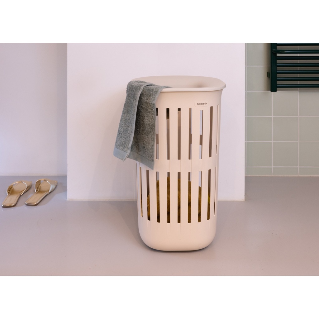 Wasmand m/deksel 55.0l collect-it Brabantia soft beige sfeer 1