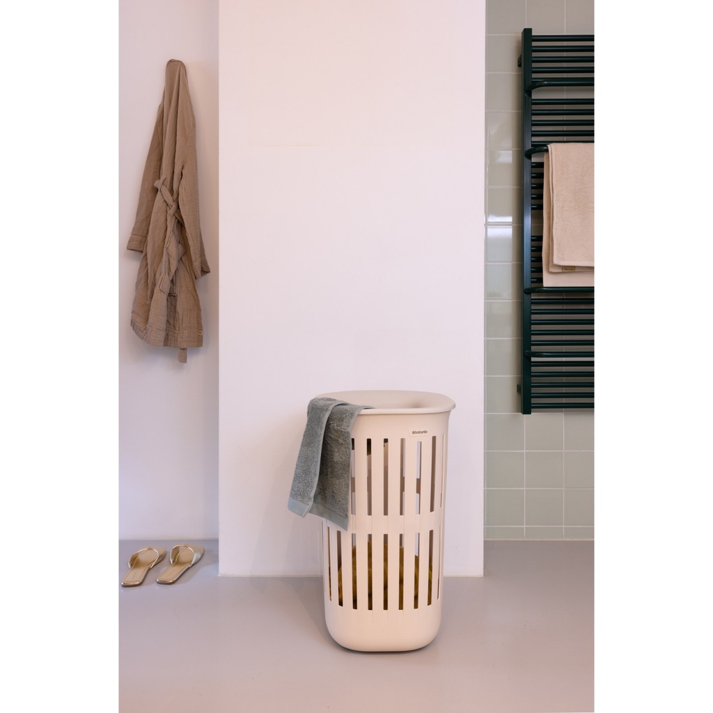 Wasmand m/deksel 55.0l collect-it Brabantia soft beige sfeer 2