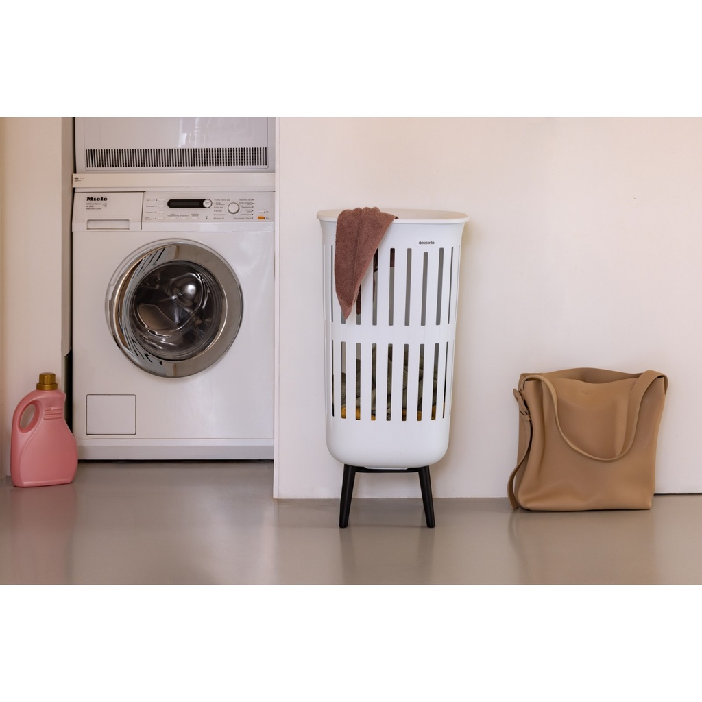 Wasmand m/deksel 55.0l collect-it hi Brabantia white sfeer 1