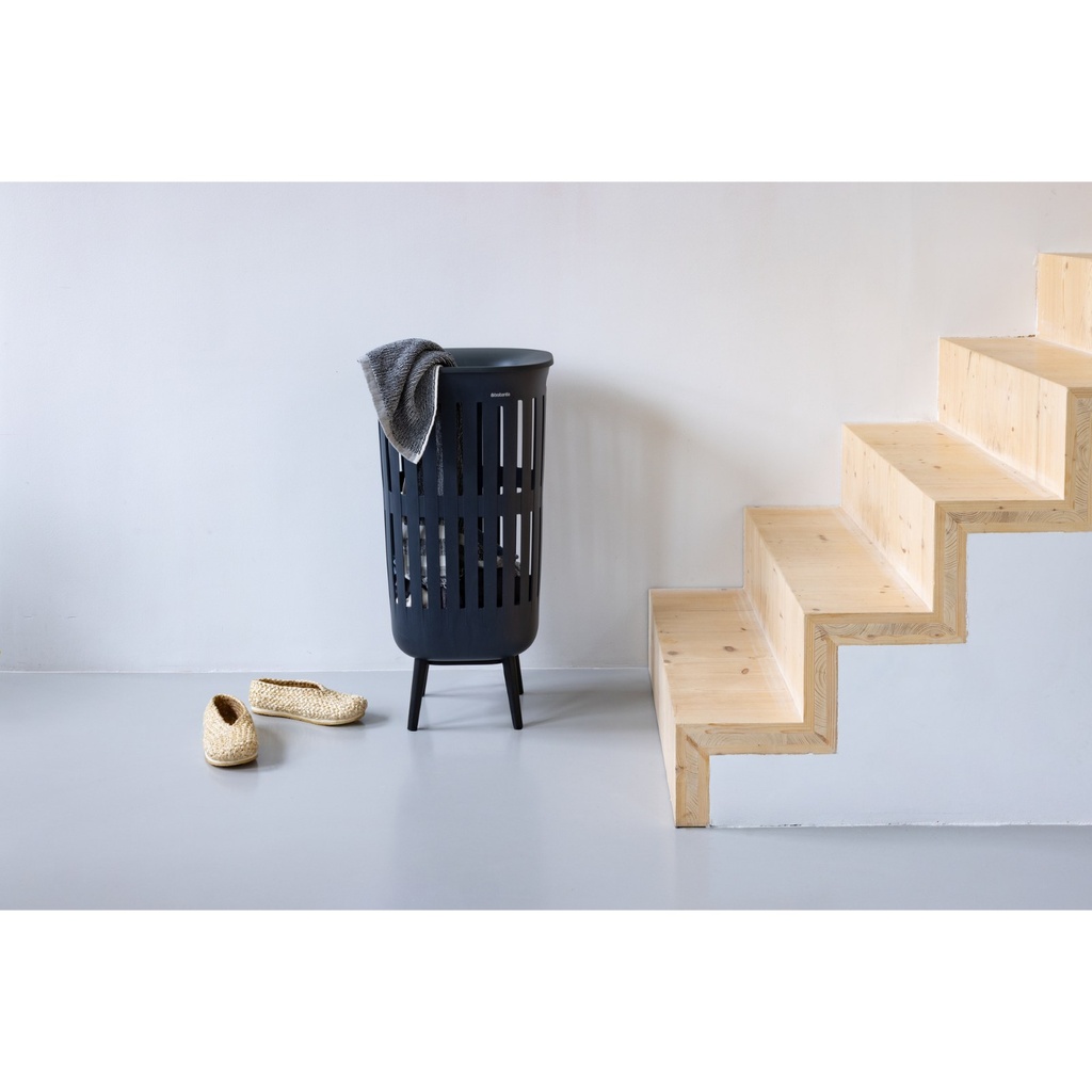 Wasmand m/deksel 55.0l collect-it hi Brabantia black sfeer 2
