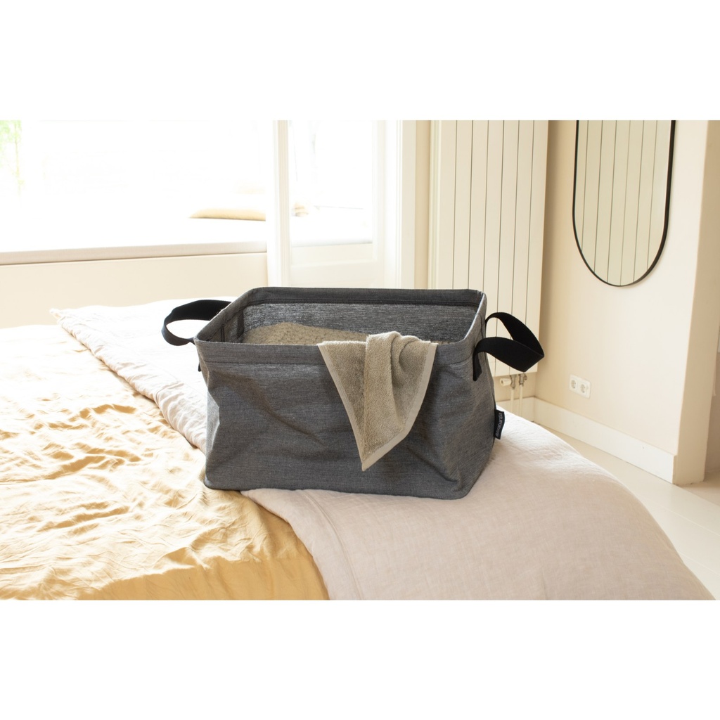 Wasmand opvouwbaar 35.0l Brabantia pepper black sfeer 1