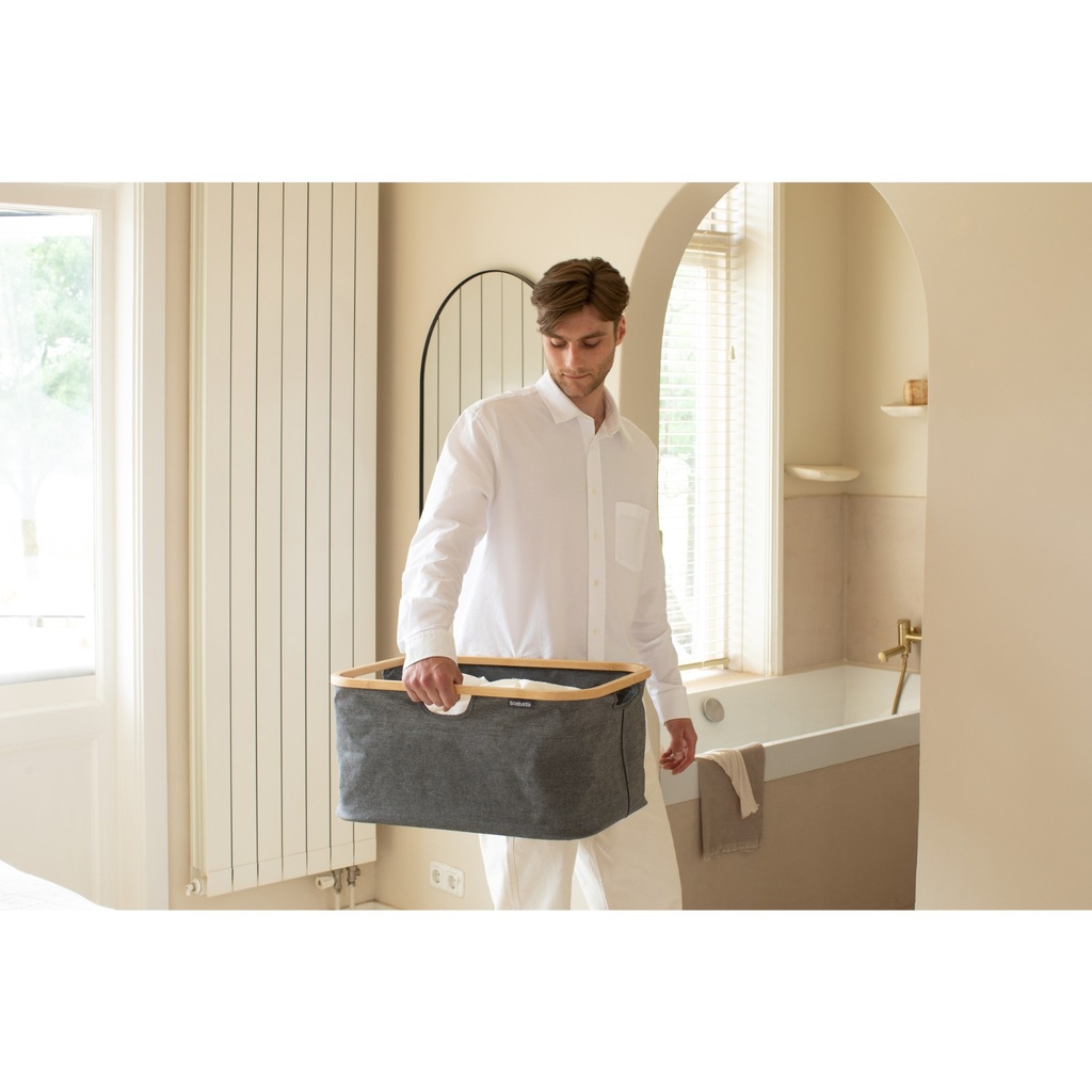 Wasmand opvouwbaar 40.0l Brabantia pepper black sfeer 1