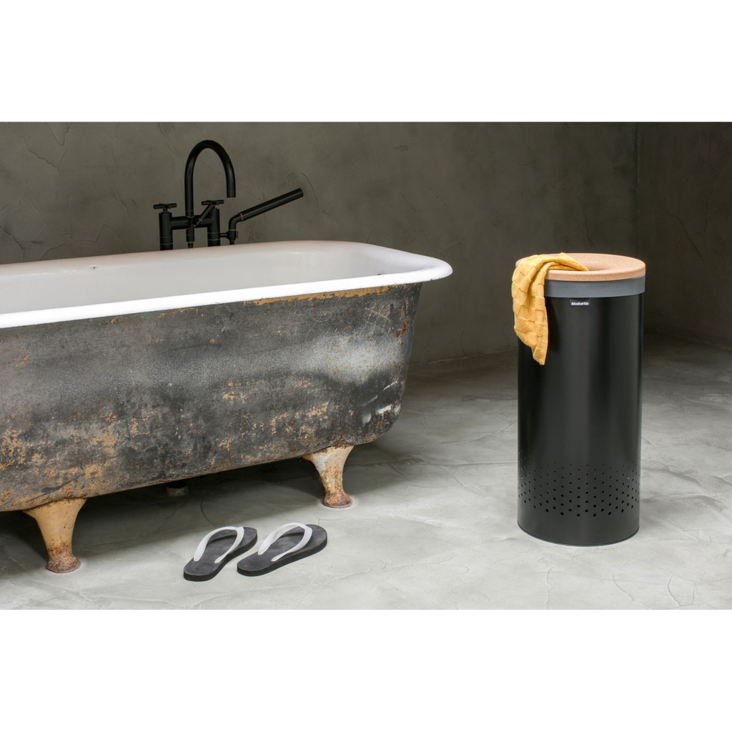 Wasbox m/kurken deksel 35.0l Brabantia matt black sfeer 1