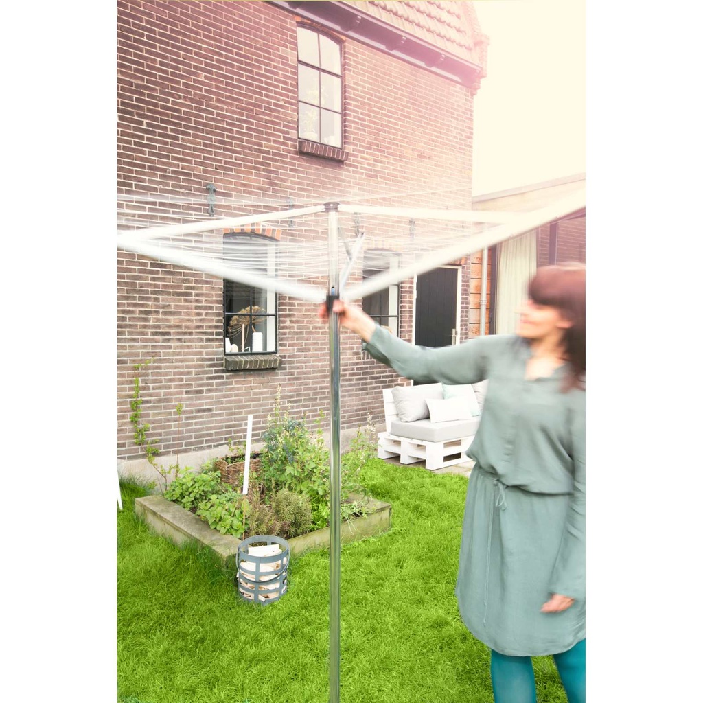Droogmolen 40.0mtr essential m/betonanker Brabantia metallic grey sfeer 3