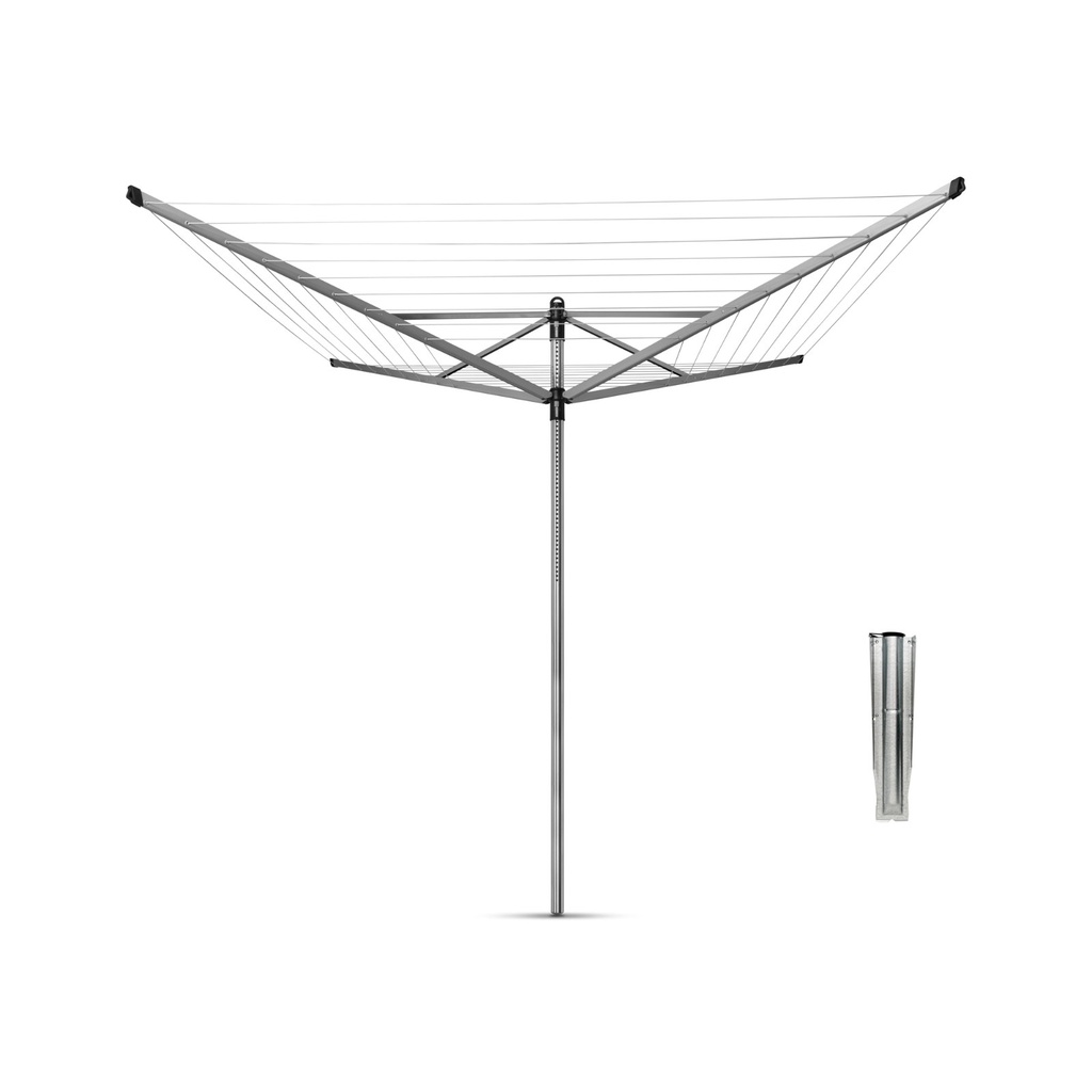 Droogmolen 50.0mtr lift-o-matic m/grondanker Brabantia metallic grey sfeer 2