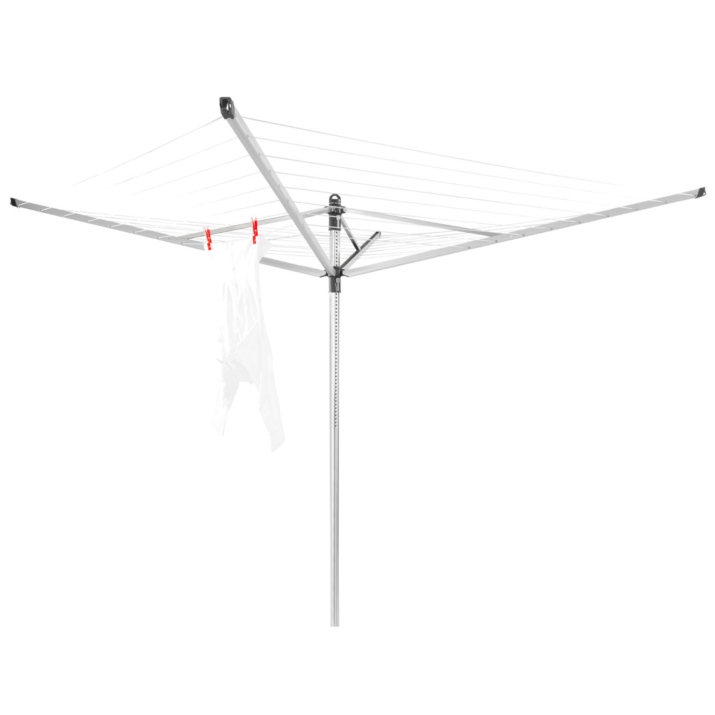 Droogmolen 50.0mtr lift-o-matic m/grondanker en beschermhoes Brabantia metallic grey sfeer 1