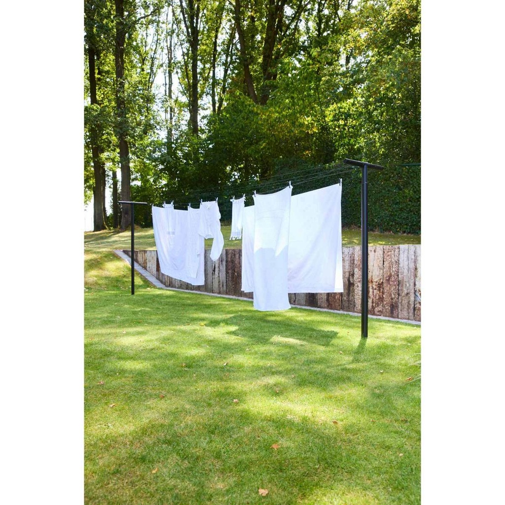 Waslijn m/palen 50.0mtr hangout Brabantia black sfeer 1