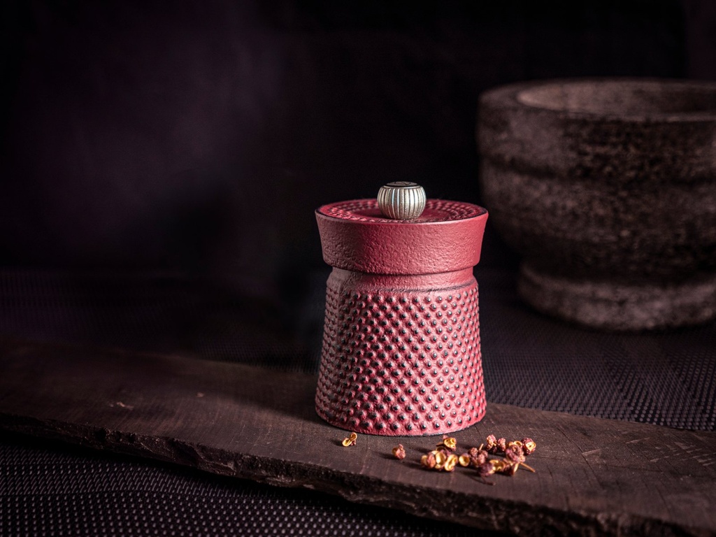 Pepermolen Peugeot Bali Fonte 8.0cm rood sfeer 1