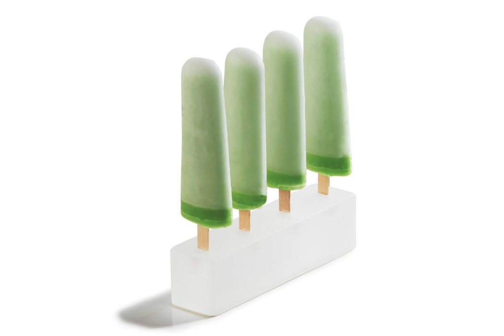 Serveerblok bricks met 4 gaten ijsstokje 16.5x4.0x(h)4.0cm Mealplak Ice white Revol sfeer 1