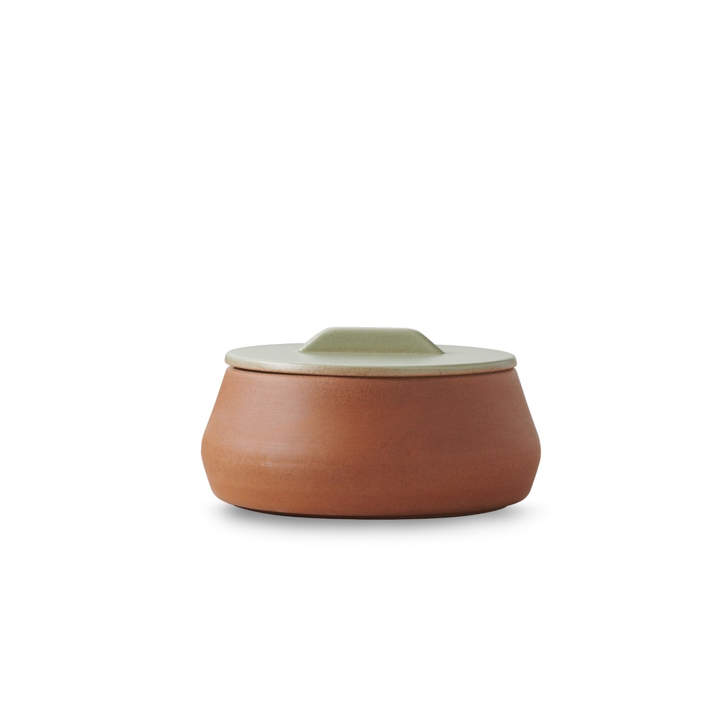 Kom met deksel 13.5cm Contre-Jour almond green Revol sfeer 1