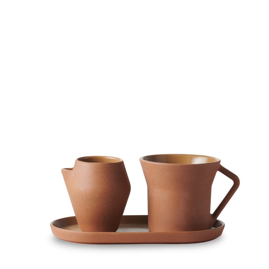 Kop en schotel thee 20.0cl Contre-Jour mocha brown Revol sfeer 2