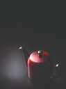 Theepot 100.0cl Salam black cloche red metallic Guy Degrenne sfeer 1