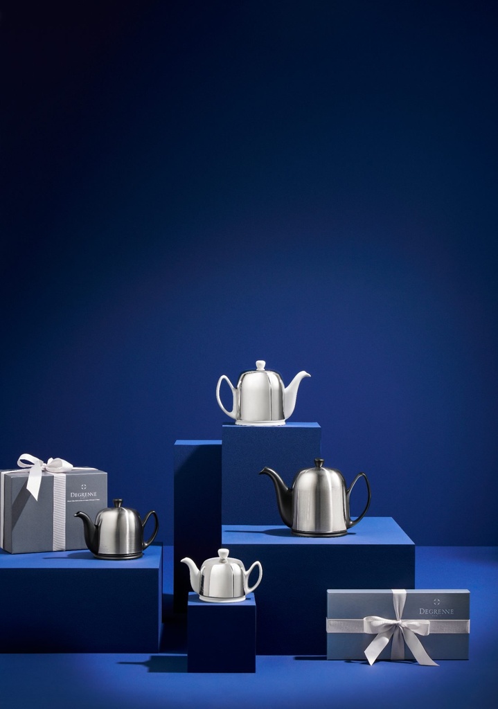 Theepot 100.0cl Salam white cloche blue Guy Degrenne sfeer 2