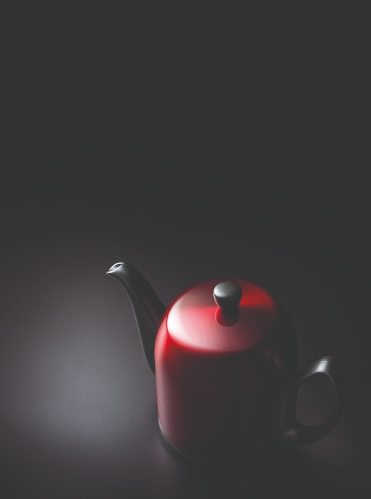 Theepot 100.0cl Salam white cloche red metallic Guy Degrenne sfeer 1