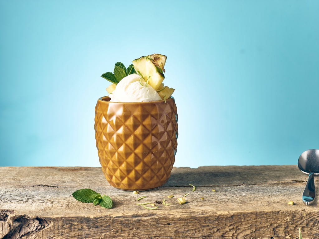 Mok tiki 80.0cl schedel gietijzer-look steengoed Genware sfeer 2