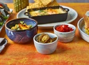 Bord walled tweekleurig 26.0cm Terra Aqua Blue Genware sfeer 3