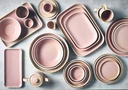 Bord diep coupe 23.0cm Terra Rose Pink Genware sfeer 1