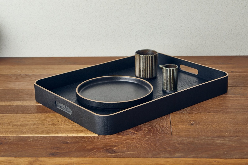 Dienblad met handvat 50.0x38.0cm houtfineer zwart Genware sfeer 1
