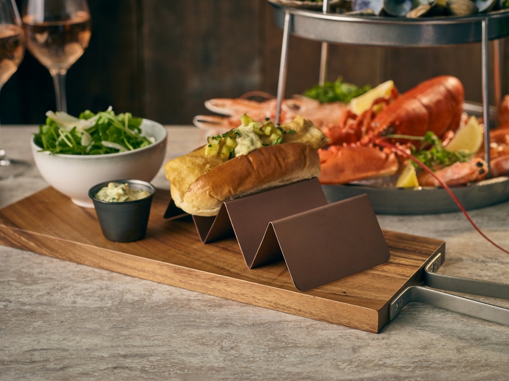 Standaard 20.0x10.0cm fast food 2-vaks steel vintage koper Genware sfeer 1