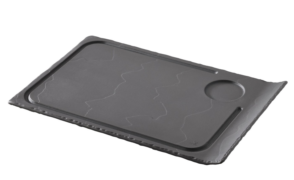 Bord steak met 1 opstaande rand 33.0x22.0cm Basalt Revol