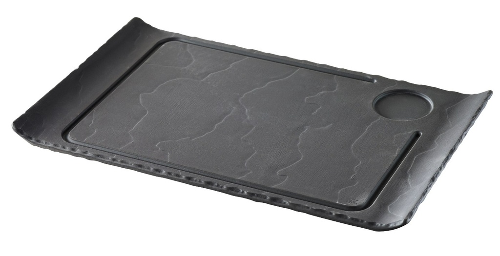 Bord steak met opstaande randen 39.5x24.0cm Basalt Revol