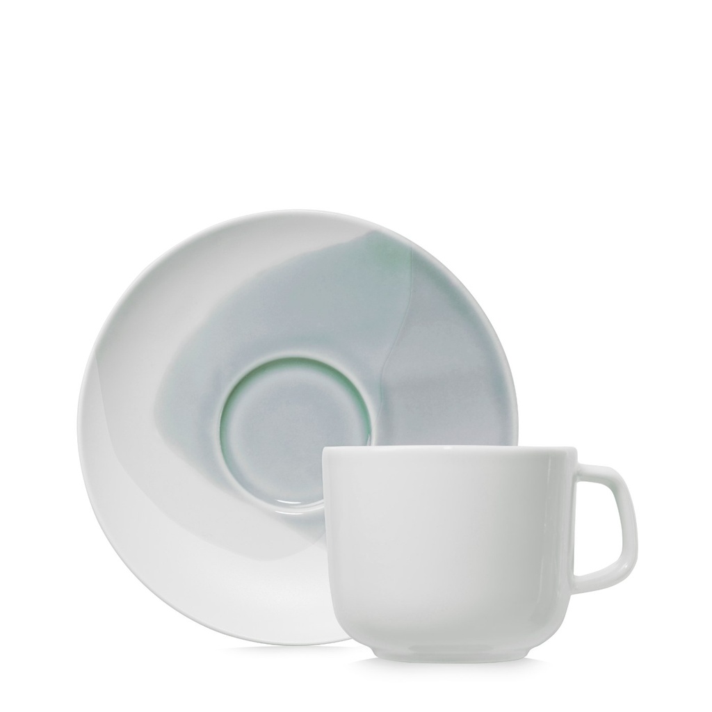 Kop en schotel espresso 8.0cl Confluence fjord white Revol