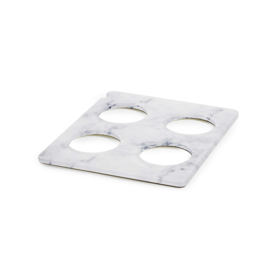 Serveerplateau met 4 uitsparingen voor karaf GN 1/2 32.5x26.5x(h)1.0cm En Scène white marble Revol