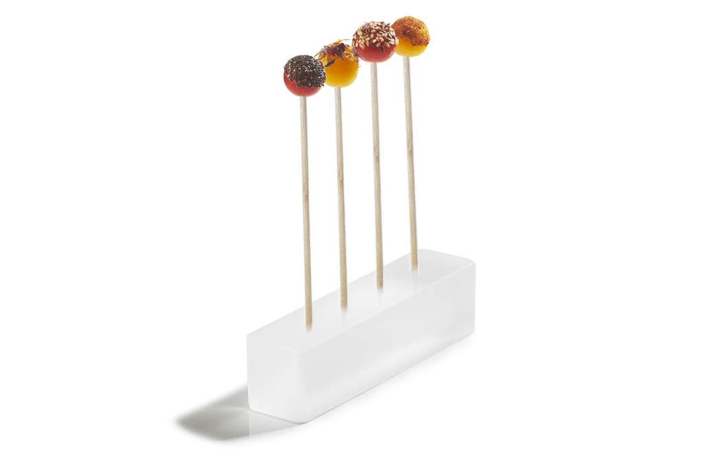Serveerblok bricks met 4 gaten lolly 16.5x4.0x(h)4.0cm Mealplak Ice white Revol