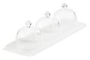 Serveerplateau met 3 cloches 25.0x9.0x(h)7.5cm Mealplak Sweety white Revol