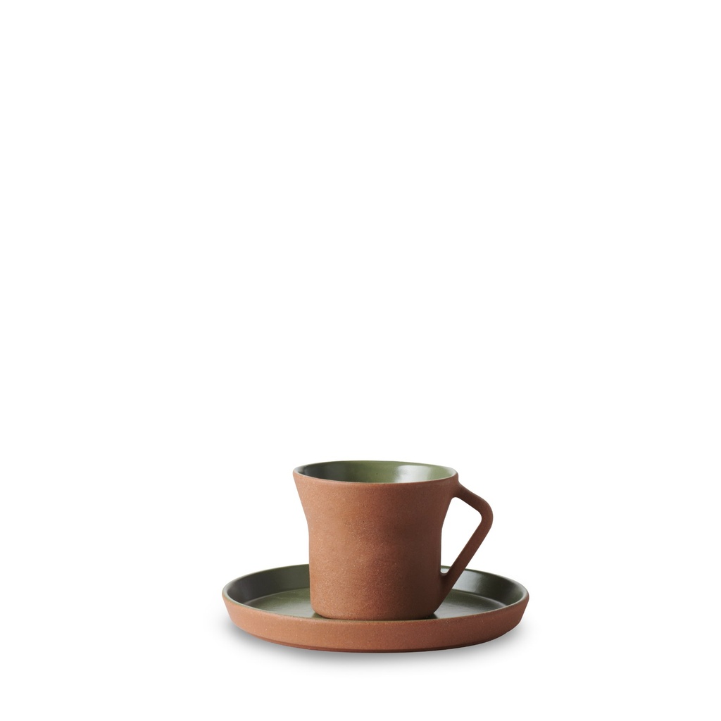 Kop en schotel espresso 8.0cl Contre-Jour olive green Revol
