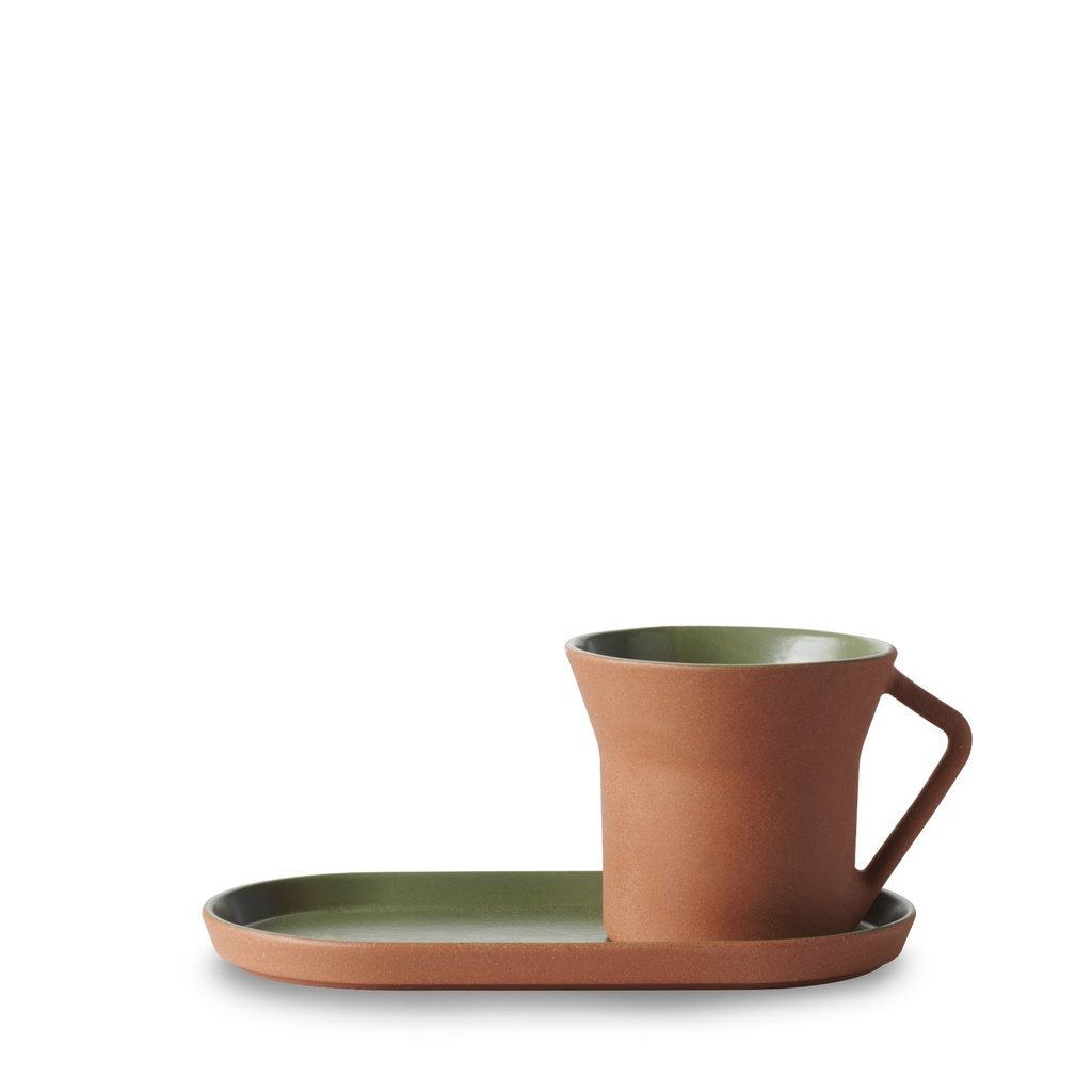 Kop en schotel thee 20.0cl Contre-Jour olive green Revol
