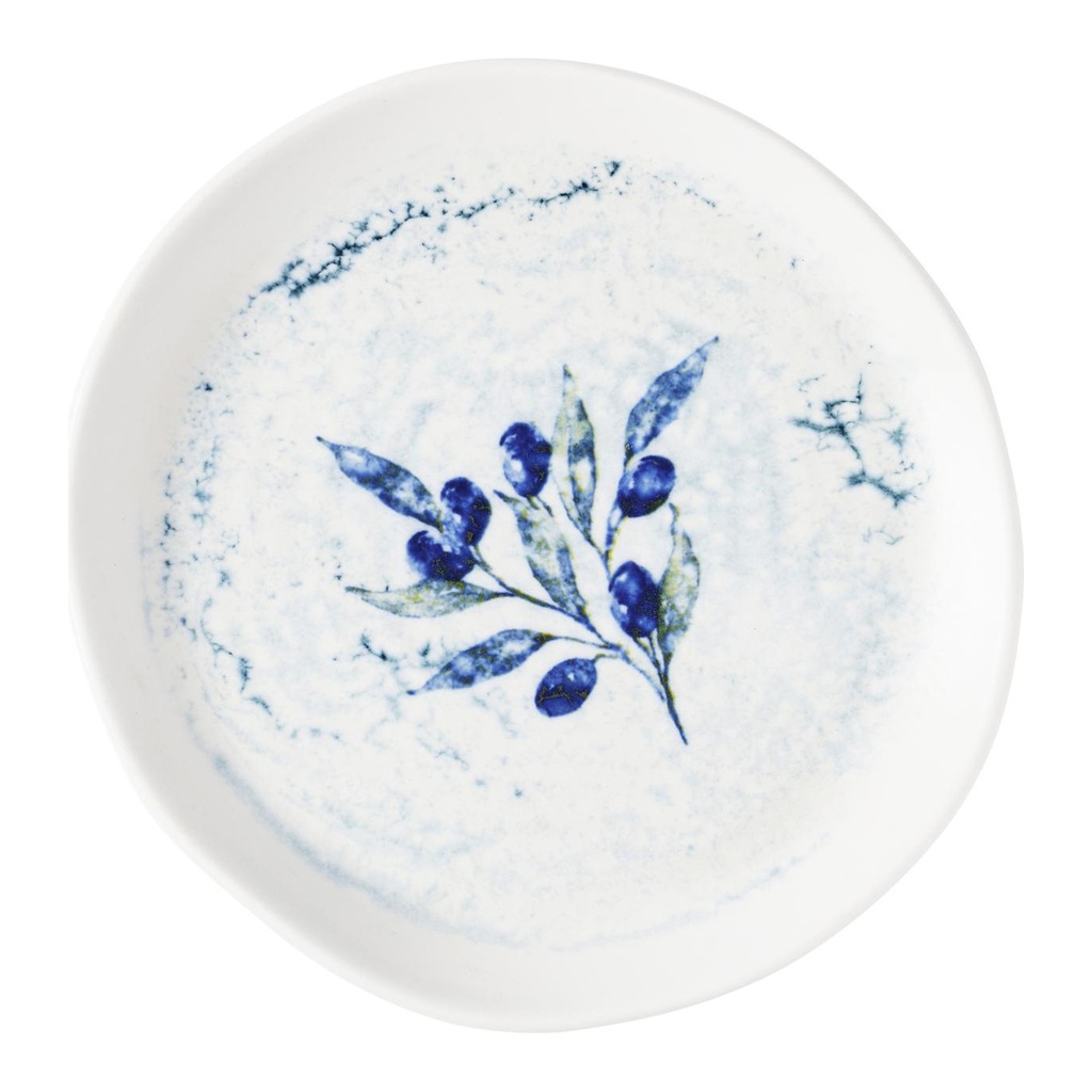 Bord plat coupe organic 16.5cm Inked Fresco Grove Blue Churchill