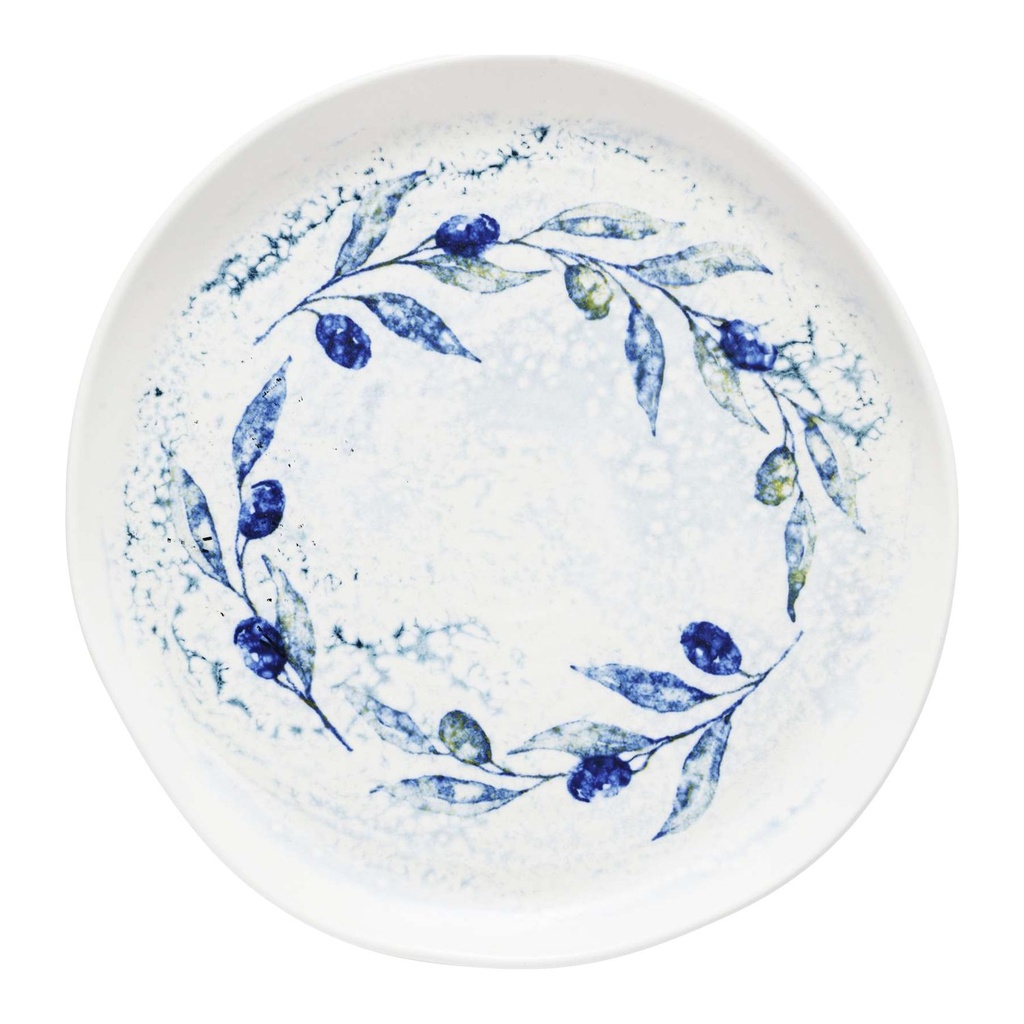 Bord plat coupe organic 25.5cm Inked Fresco Grove Blue Churchill