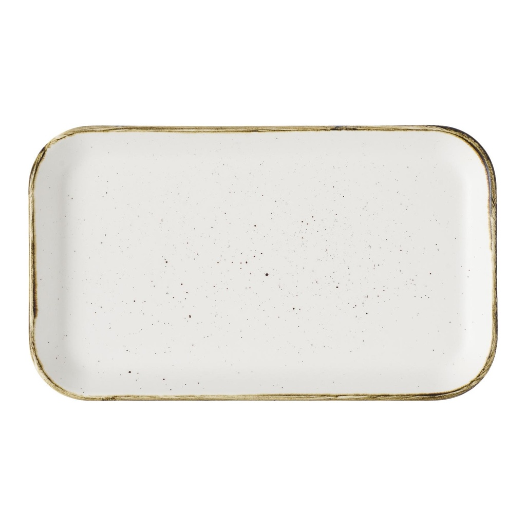 Schaal rechthoek Tor 22.0x13.0cm Stonecast Barley White Churchill