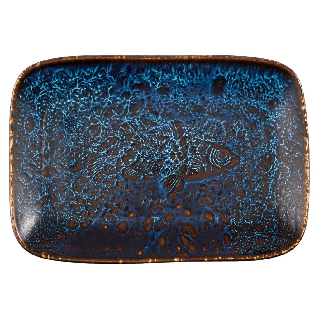 Schaal rechthoek 26.0x18.0cm Inked Fresco Cascade Blue Churchill