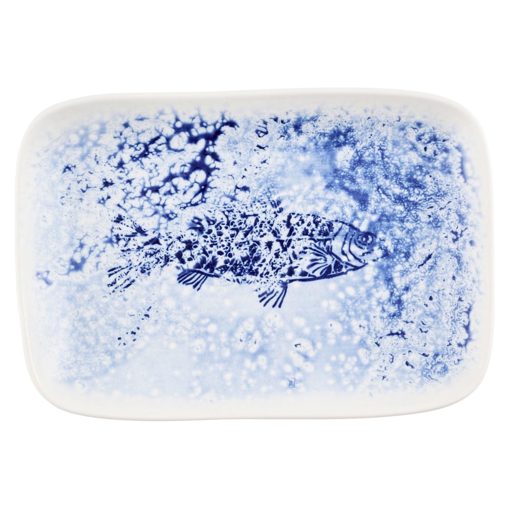 Schaal rechthoek 26.0x18.0cm Inked Fresco Pisces Blue Churchill