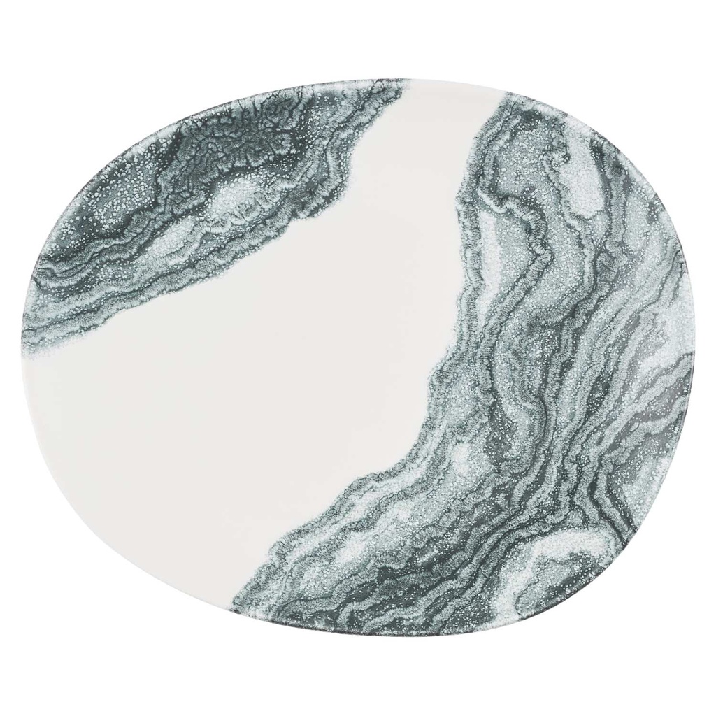 Bord plat coupe organic 26.0x21.8cm Inked Tide Black Churchill