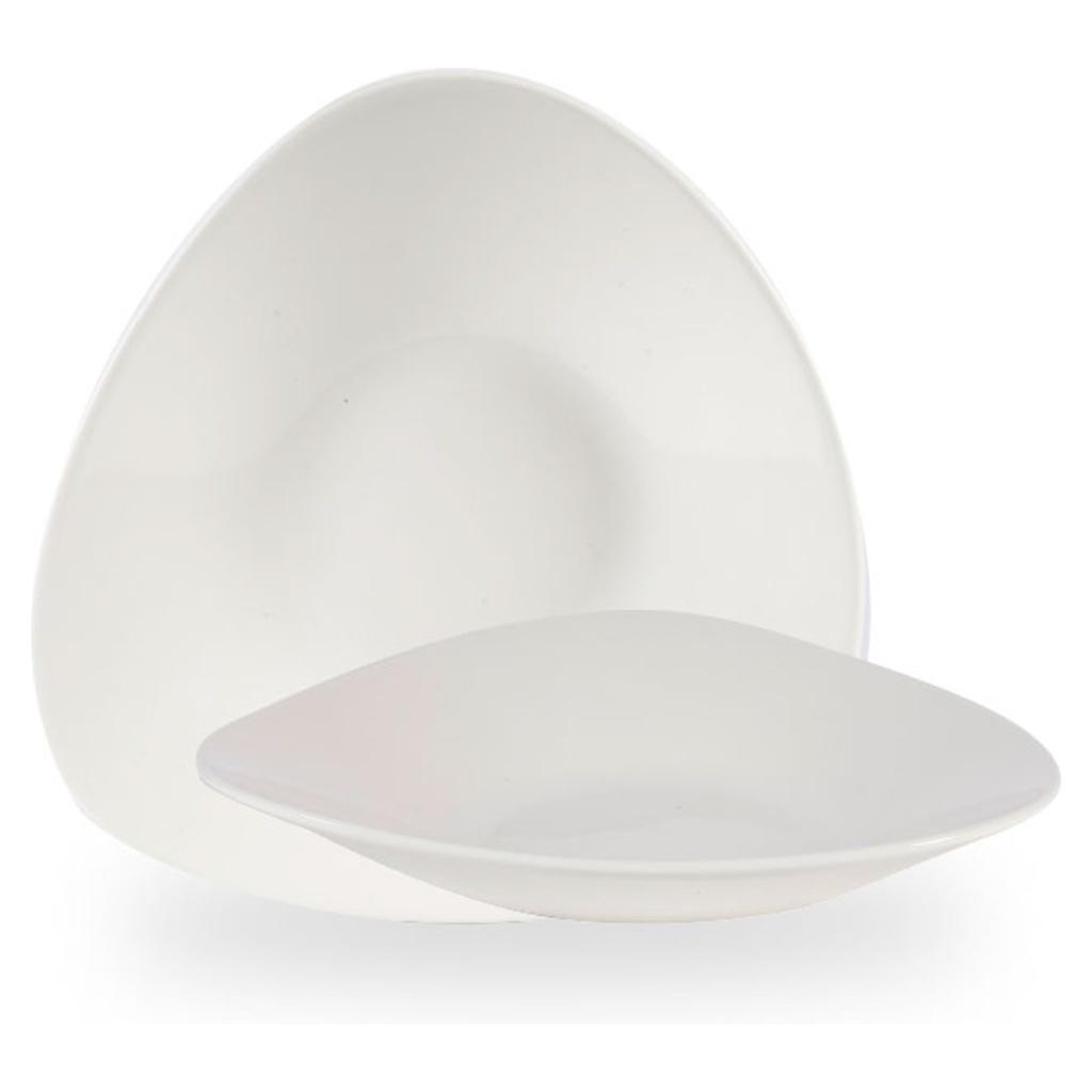 Kom driehoek 21.0x21.0cm 41.0cl Lotus White Churchill