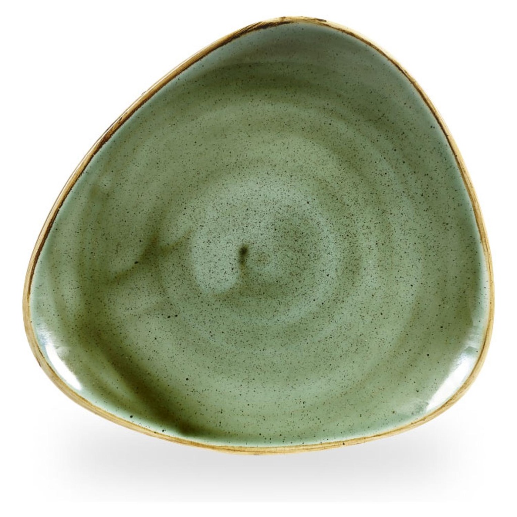 Bord plat driehoek 24.5cm Stonecast Samphire Green Churchill