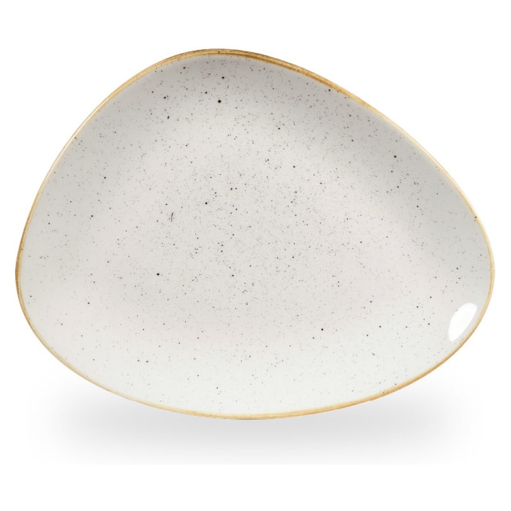 Bord plat driehoek 26.5x20.5cm Stonecast Barley White Churchill