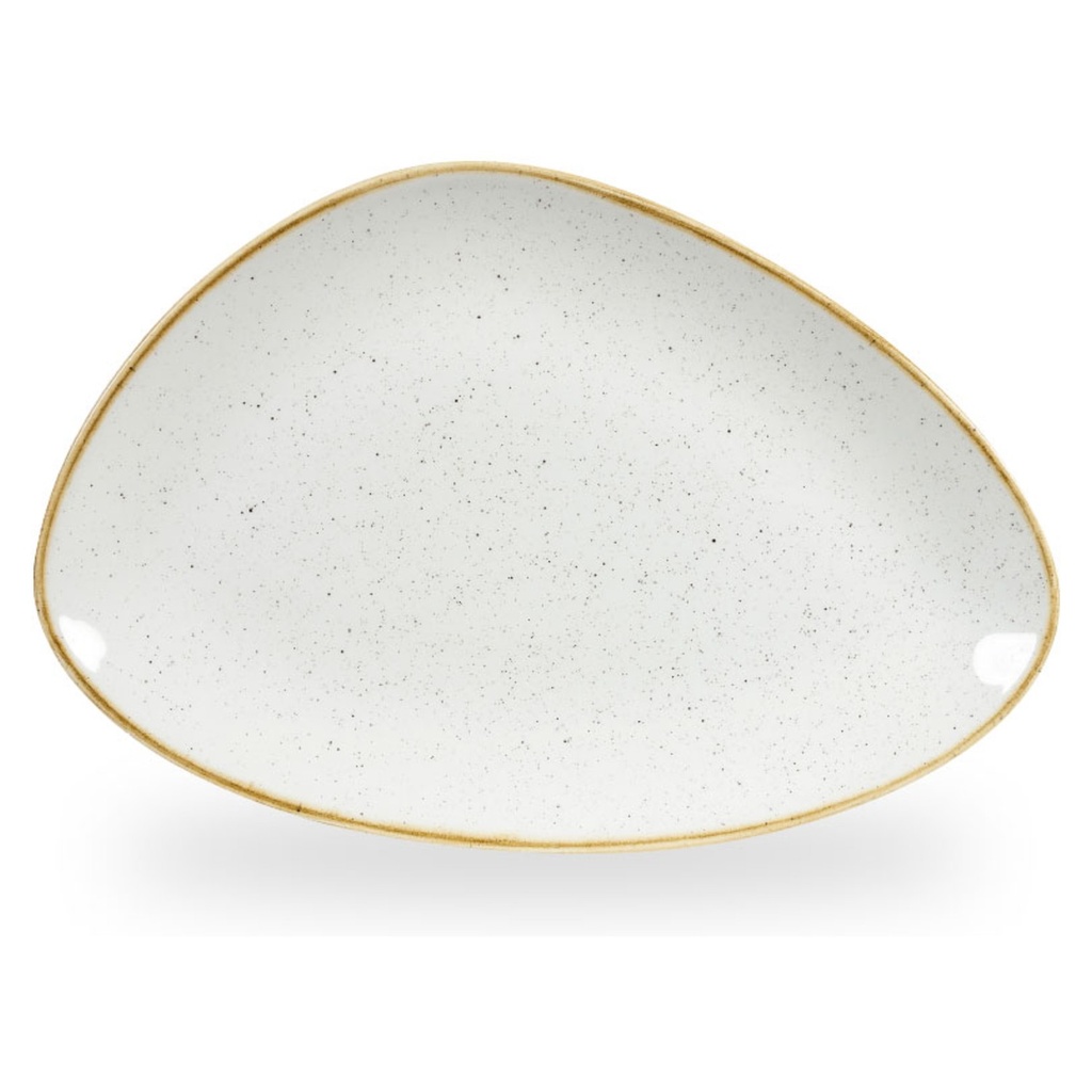 Bord plat driehoek 30.4x20.5cm Stonecast Barley White Churchill