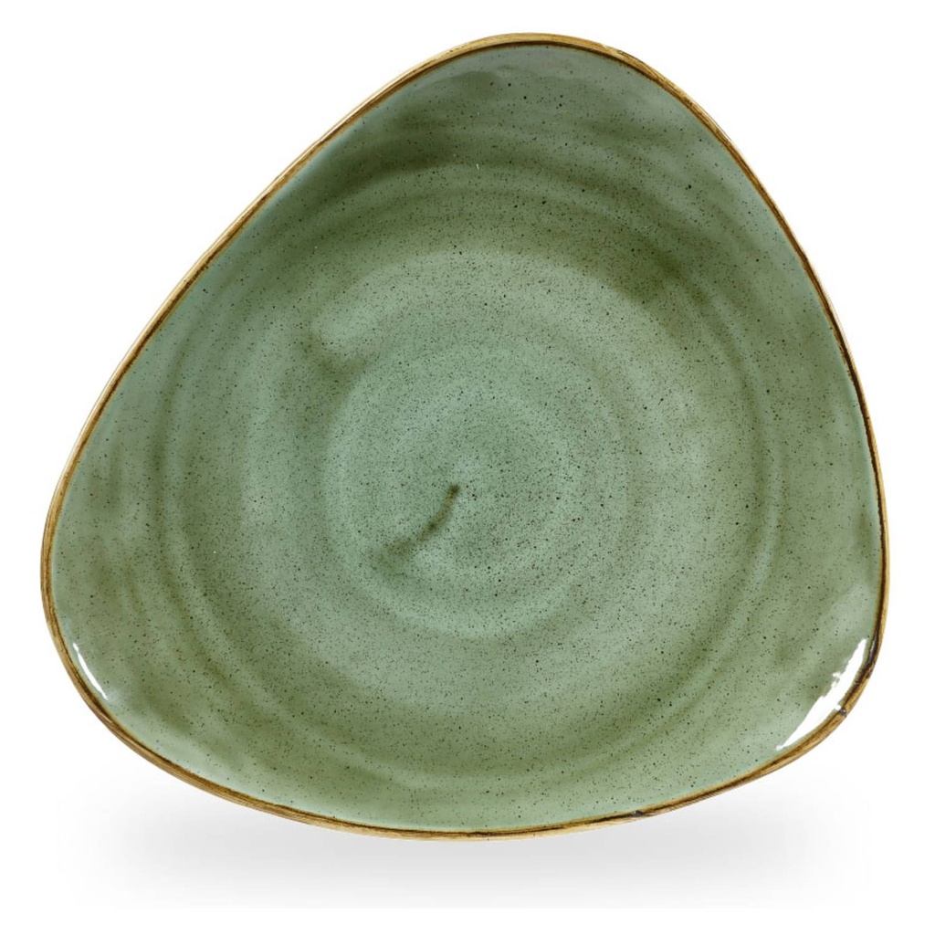 Bord plat driehoek 31.1cm Stonecast Samphire Green Churchill